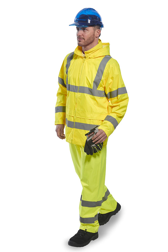 Portwest Hivis Rain Jacket H440 Safetywear for Foul Weather Conditions