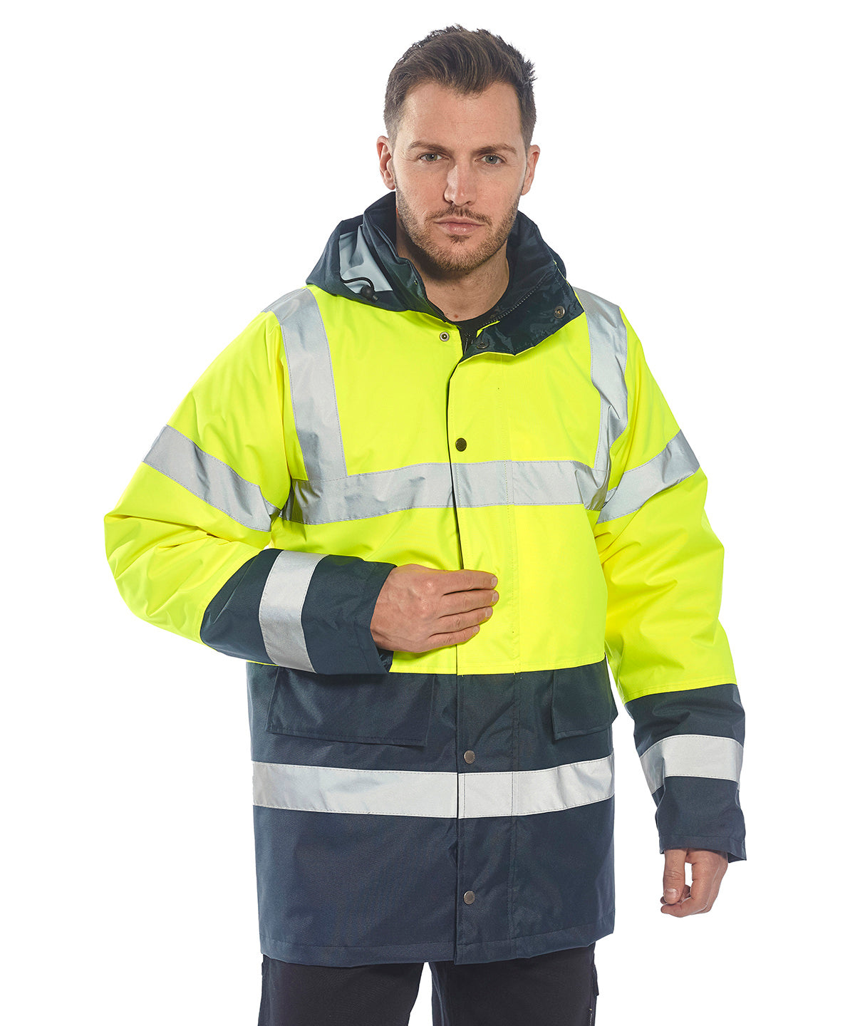 High Visibility Waterproof Traffic Jacket for Men Plus Sizes