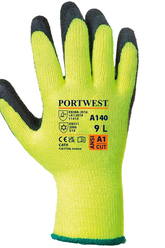 Portwest Thermal Grip Glove A140 Premium Quality Cold Weather Work Gloves