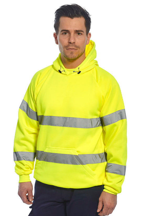 Portwest HiVis Hooded Sweatshirt for Male Safetywear