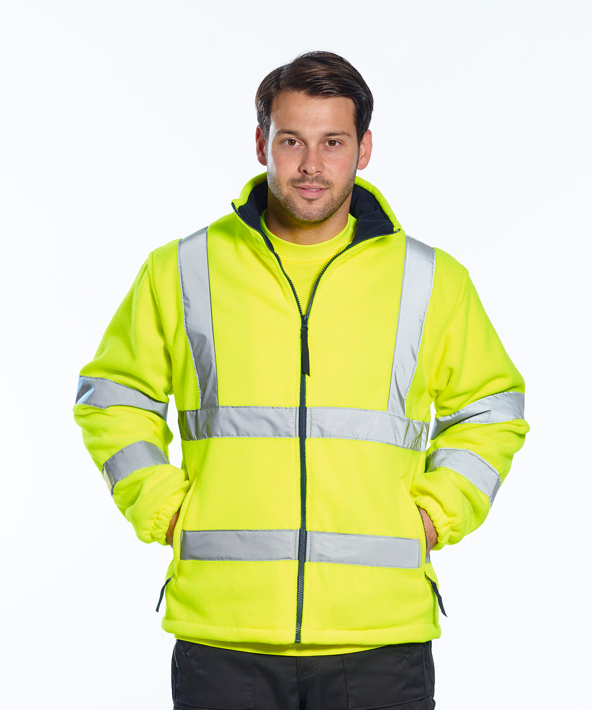 Portwest Hivis Meshlined Fleece Jacket F300 for Men