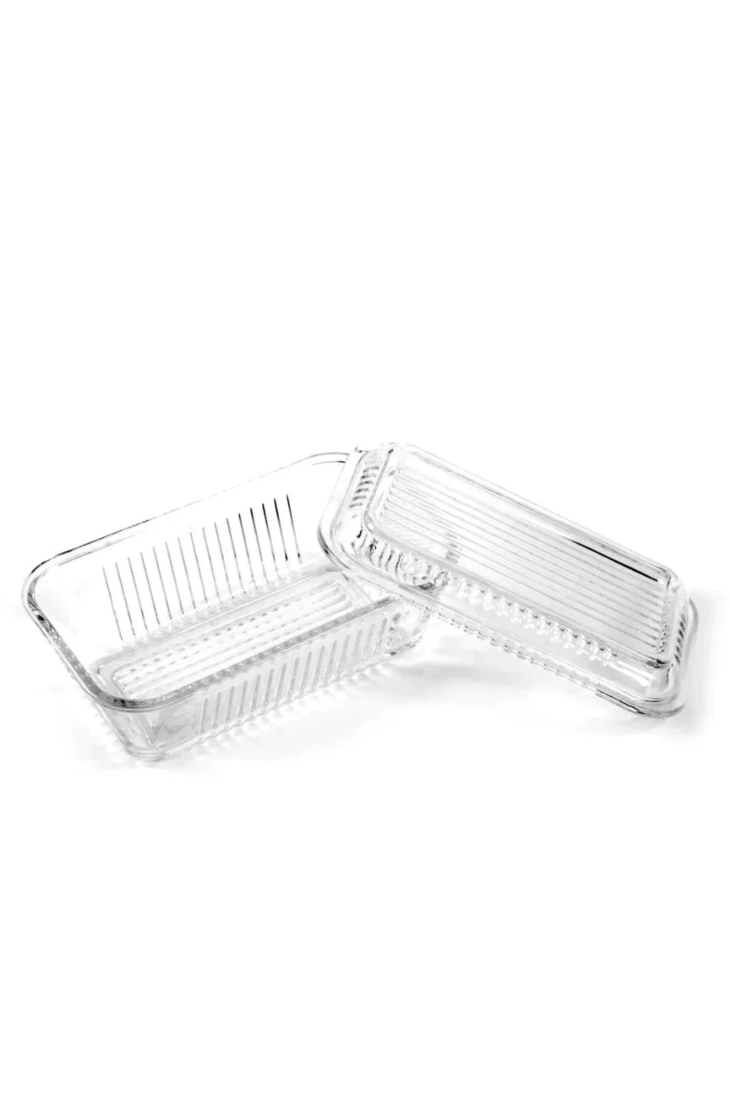 Elegant PB Frigo Clear Glass Cheese Butter Dish 17x10x7cm