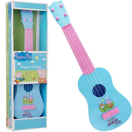 Peppa Pig Childrens Toy Play Guitar PinkBlue Musical Instrument for Budding Musicians
