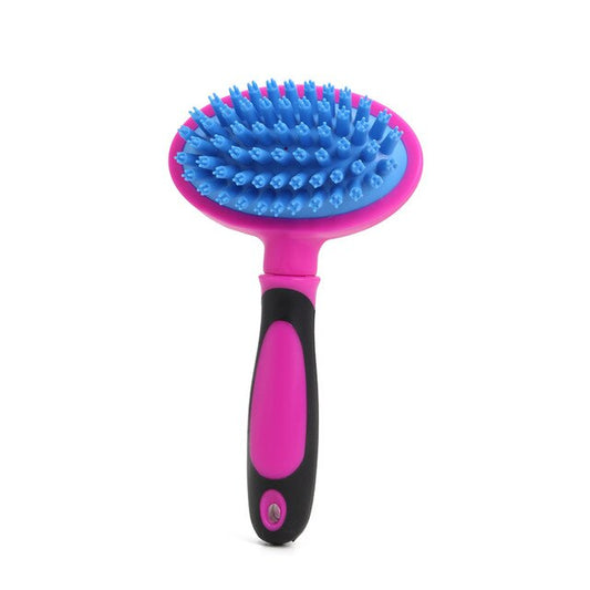 Pet Bath Massage Brush with Blue Bristles 17 cm