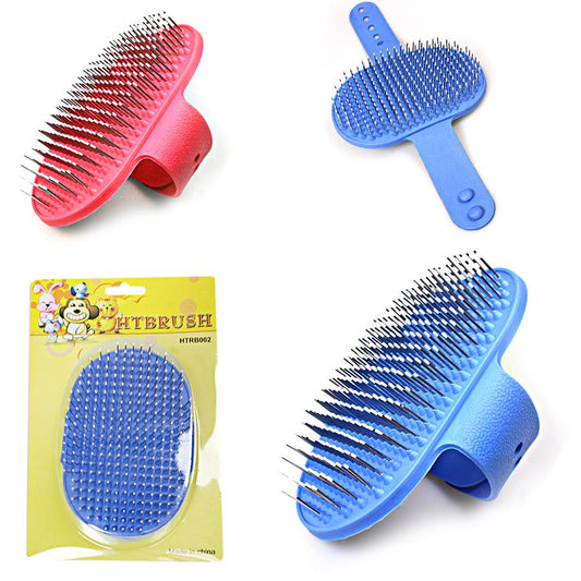 Versatile Silicone Dog Brush with Metal Bristles 13 cm Length