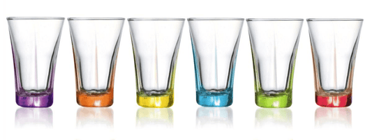 6Pack Colourful Tumbler Drinking Glasses Set