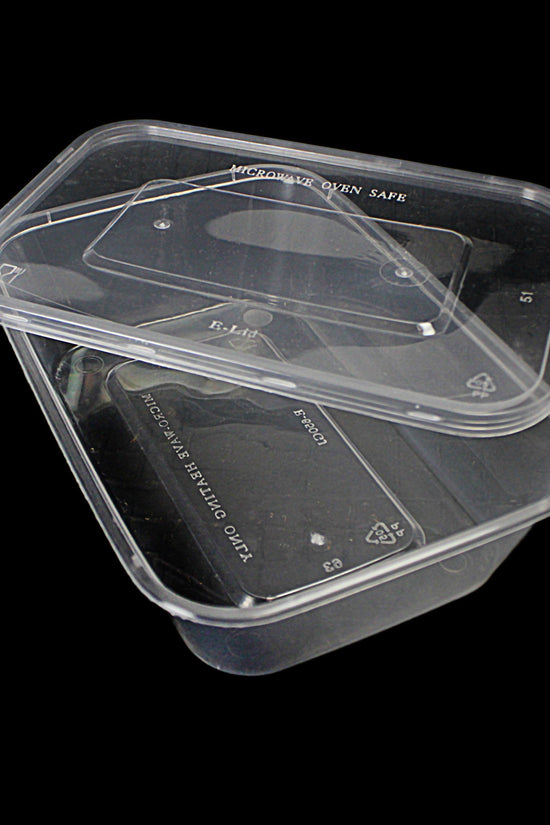 500ml Plastic Food Takeaway Containers Oven and Microwave Safe Pack of 6