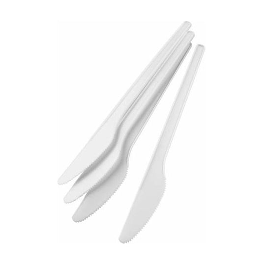 100 Pack Disposable White Plastic Party Knives