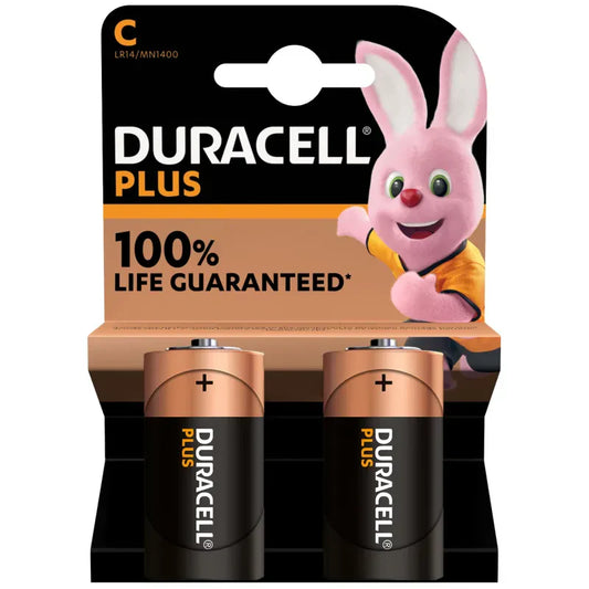 Duracell C Batteries LR14 Plus Power Non Rechargeable x2 Pack