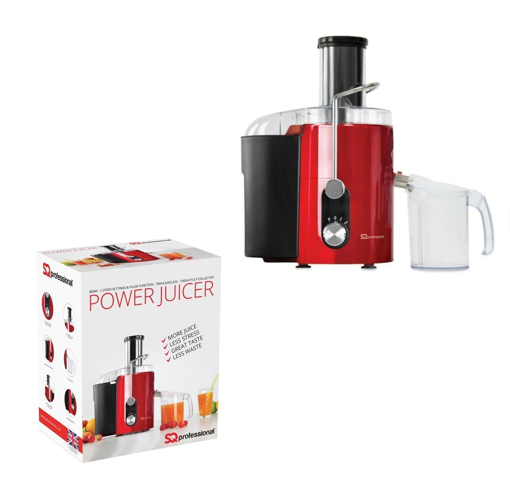 SQ Pro 800w Power Juicer Efficient Whole Fruit Veg Juicing