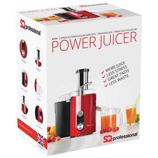 SQ Pro 800w Power Juicer Efficient Whole Fruit Veg Juicing