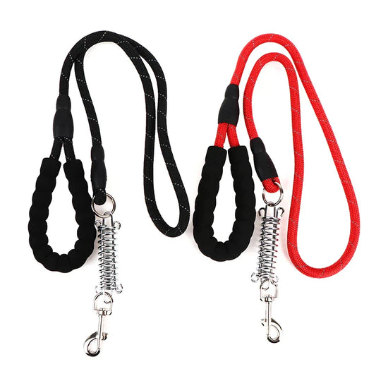Durable Dog Leash Lead Rope with Comfort Foam Grip and Secure Steel Spring Buckle
