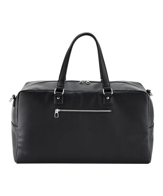Black Tailored Luxe PU Weekender Modern Luxury Travel Bag