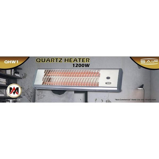 Wall Quartz Halogen Heater 2 Bar 1200W Stay Warm and Cozy