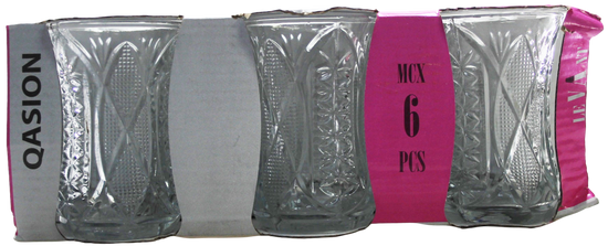 Elegant Qasion2 6Pc Tea Glass Set 82ml Capacity