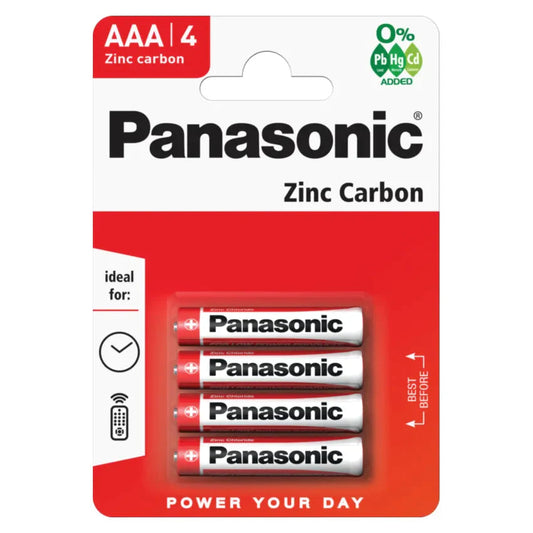 Panasonic AAA Zinc Carbon Batteries 4 Pack