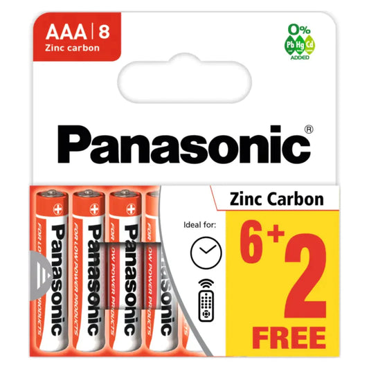 Panasonic AAA Batteries Pack Reliable 15V Zinc Carbon Batteries