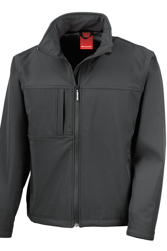 Mens Plus Size Softshell Jacket with Storm Flap and Zip Pockets