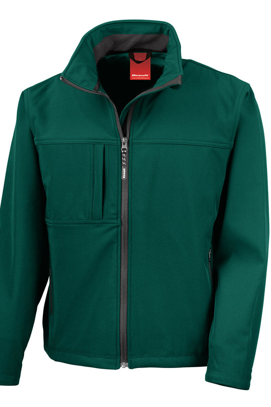 Mens Plus Size Softshell Jacket with Storm Flap and Zip Pockets