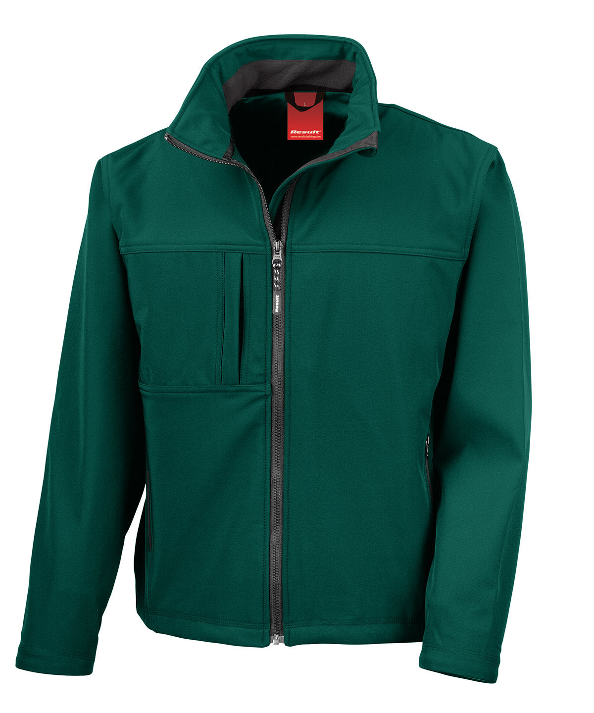 Mens Plus Size Softshell Jacket with Storm Flap and Zip Pockets