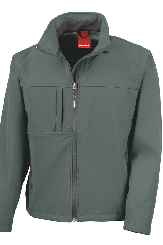 Mens Plus Size Softshell Jacket with Storm Flap and Zip Pockets