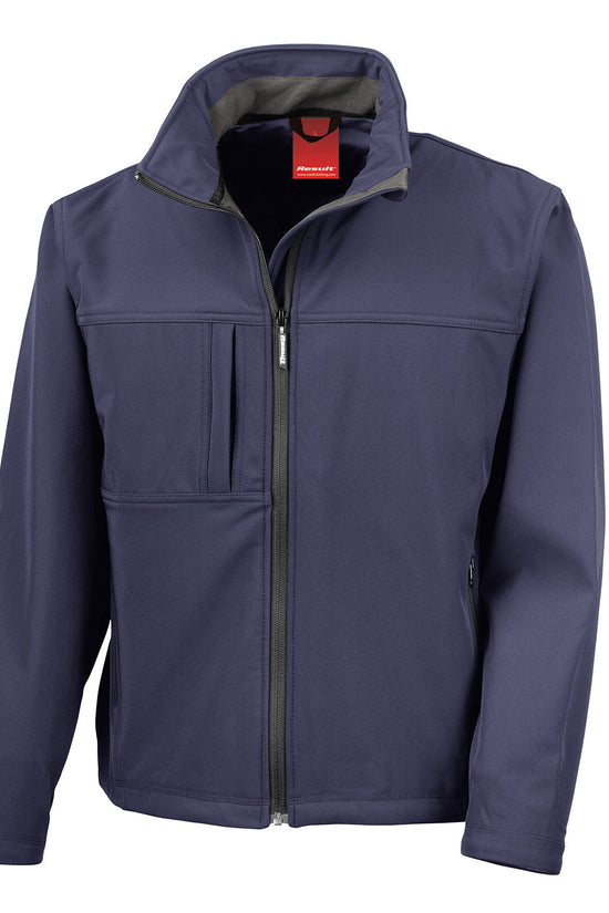 Mens Plus Size Softshell Jacket with Storm Flap and Zip Pockets
