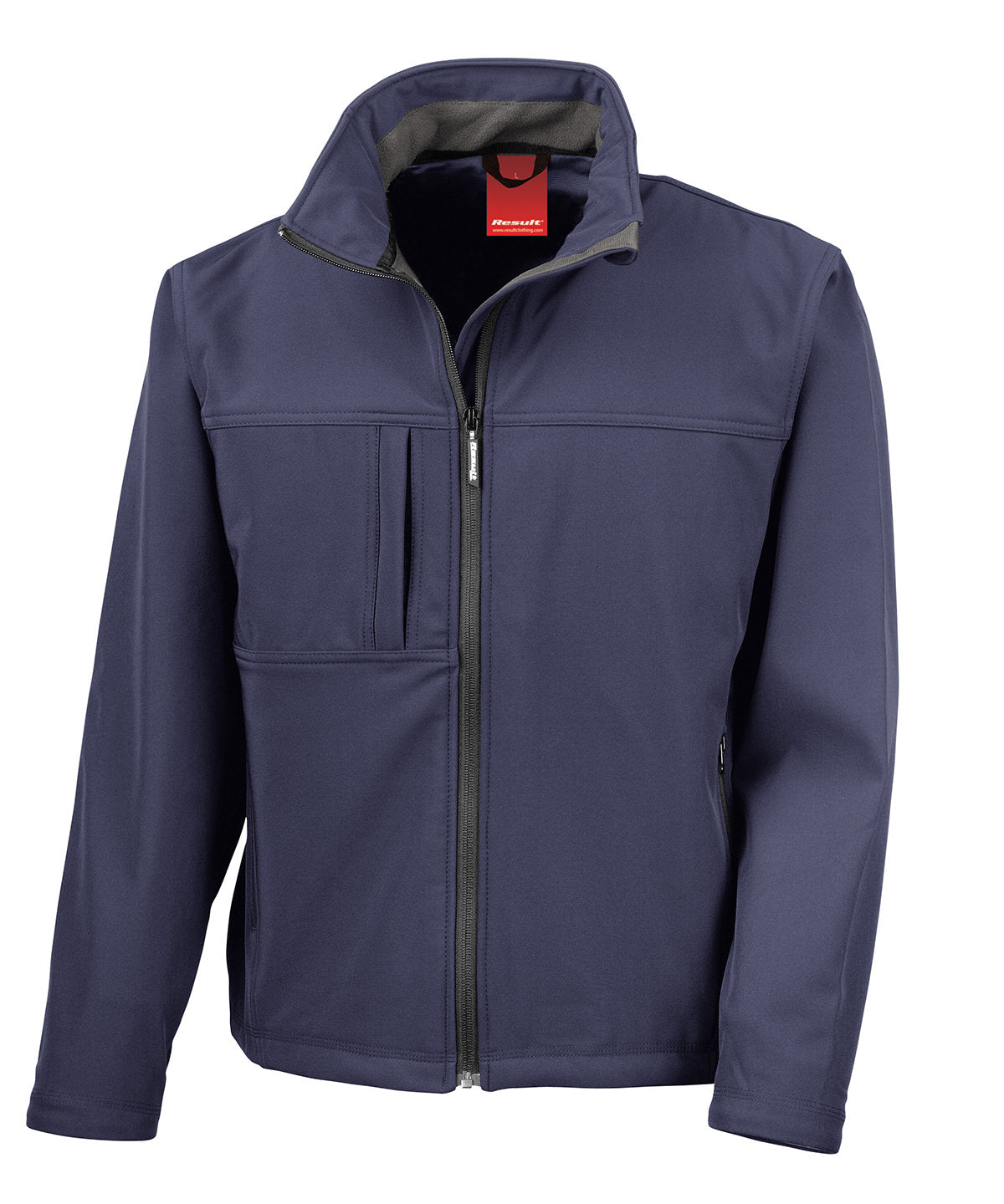 Mens Plus Size Softshell Jacket with Storm Flap and Zip Pockets