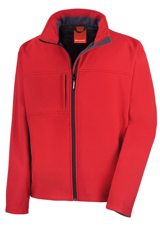 Mens Plus Size Softshell Jacket with Storm Flap and Zip Pockets