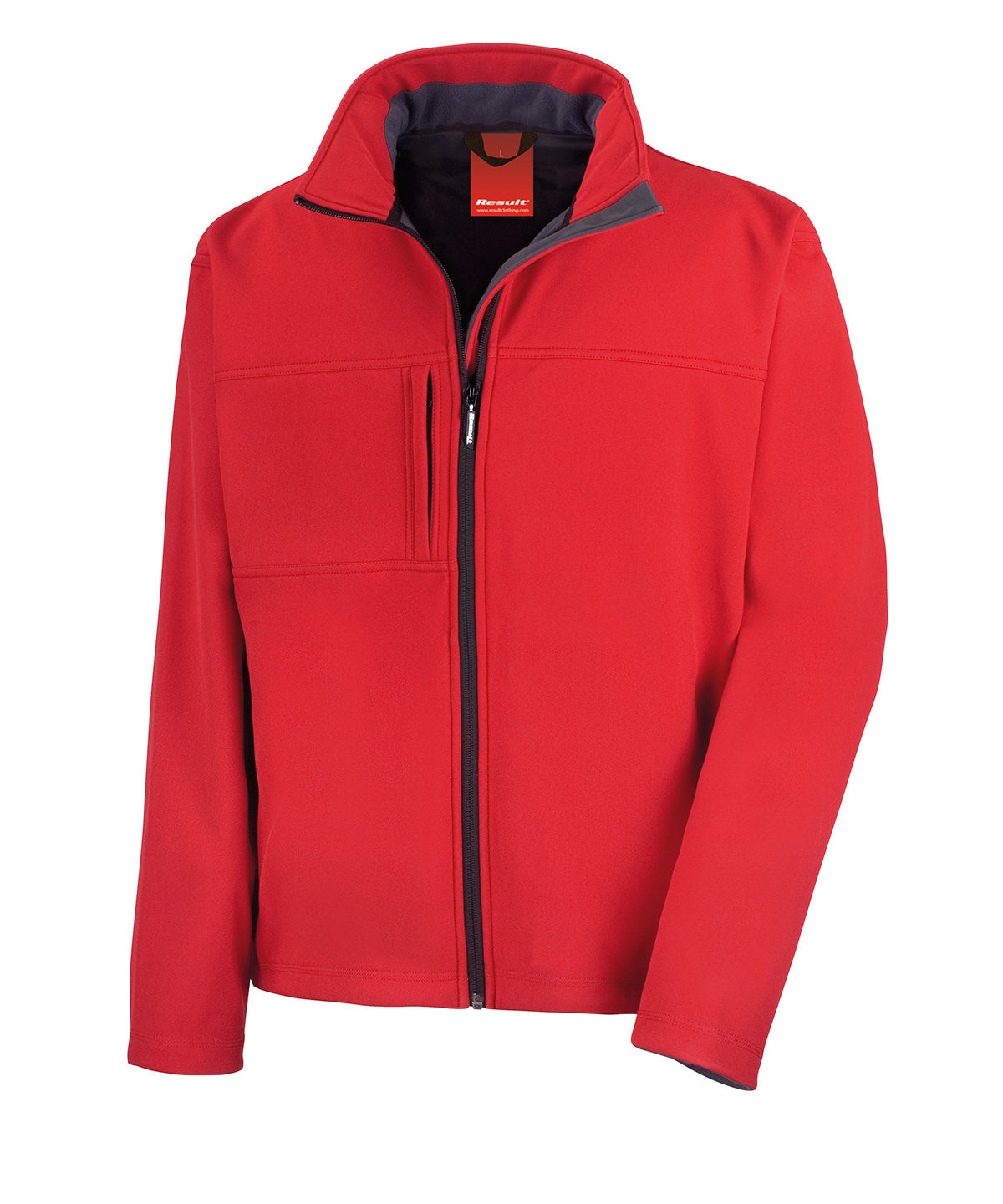 Mens Plus Size Softshell Jacket with Storm Flap and Zip Pockets