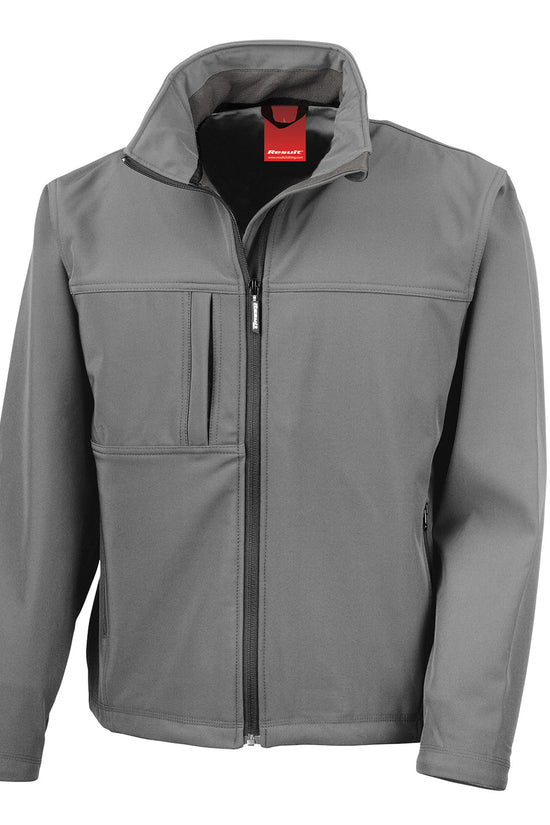 Mens Plus Size Softshell Jacket with Storm Flap and Zip Pockets