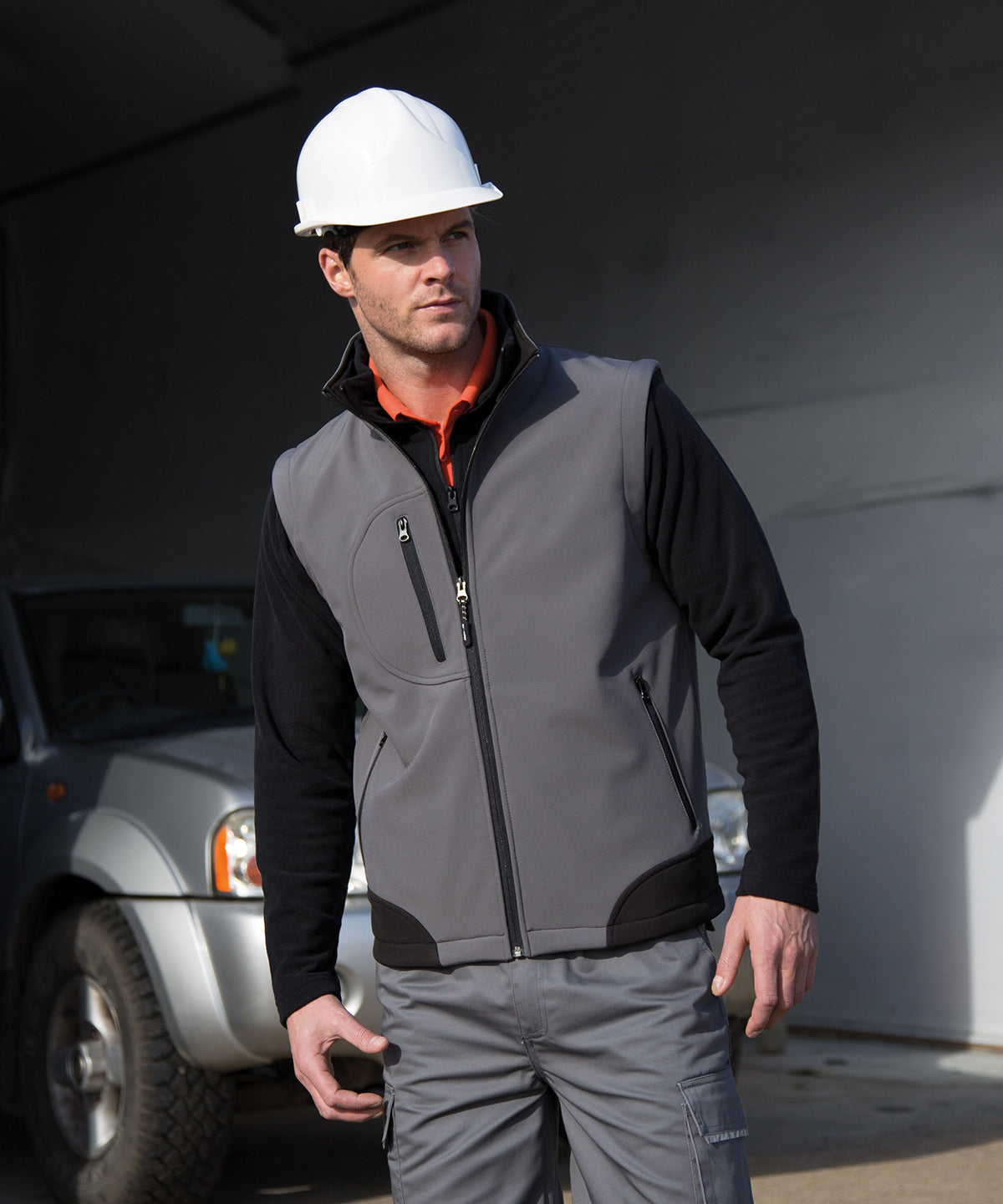 Mens Softshell Bodywarmer High Stretch Waterproof Breathable