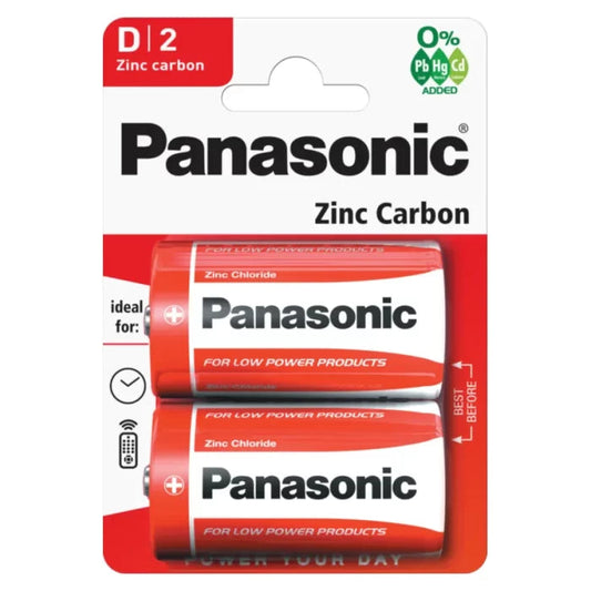 Panasonic D Batteries Reliable Zinc Carbon 15V Battery