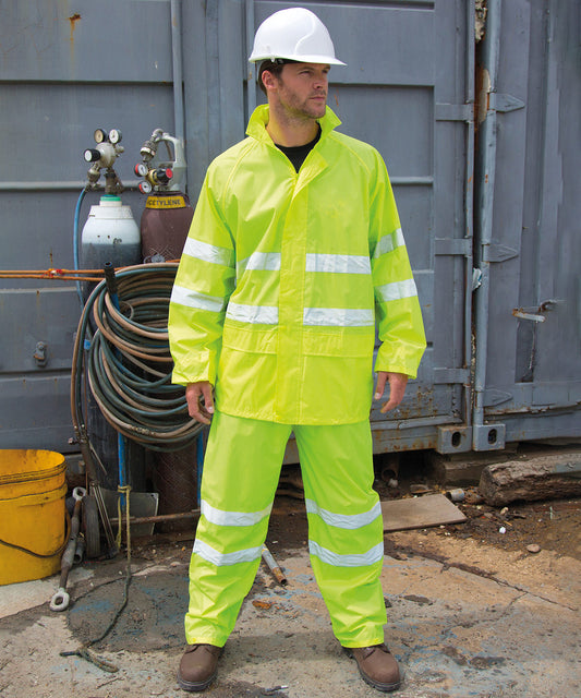 Yellow HighVisibility Waterproof Work Suit with Reflective Bands