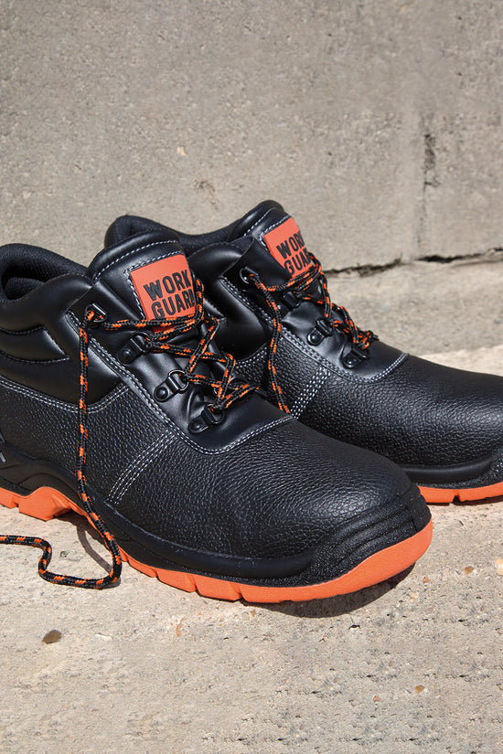 Black Defence Safety Boot with Steel ToeCap and SlipResistant Sole