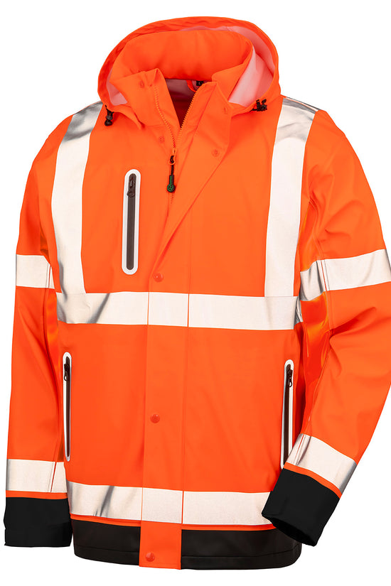 HighVisibility HeavyDuty Fluorescent OrangeBlack Safe Dry Jacket