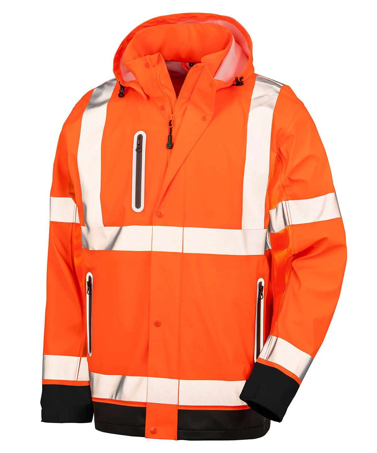 HighVisibility HeavyDuty Fluorescent OrangeBlack Safe Dry Jacket