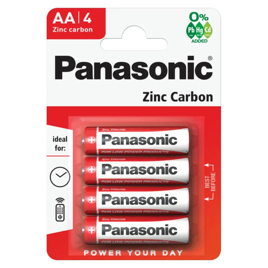 Panasonic AA Zinc Carbon Batteries 15V Pack of 4
