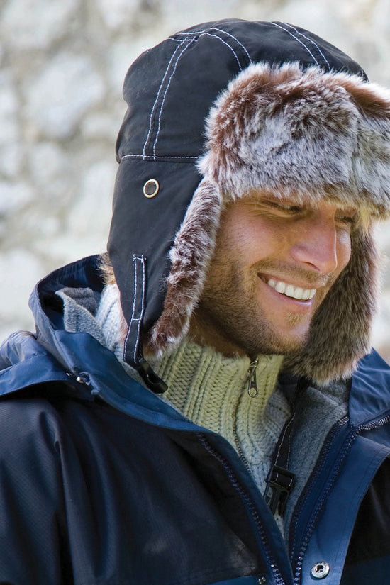 Winter Essentials Sherpa Hat with Faux Fur Lining