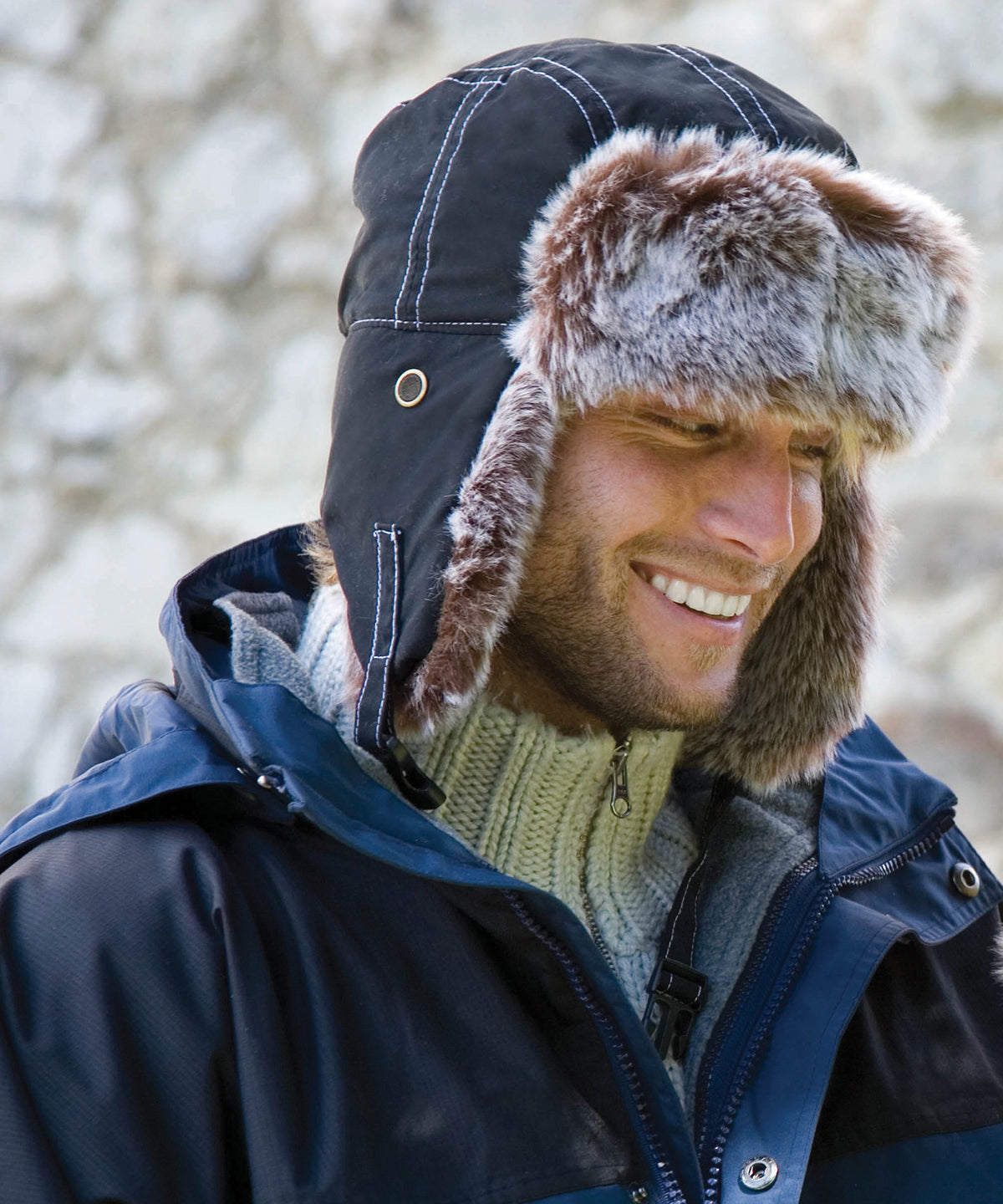 Winter Essentials Sherpa Hat with Faux Fur Lining