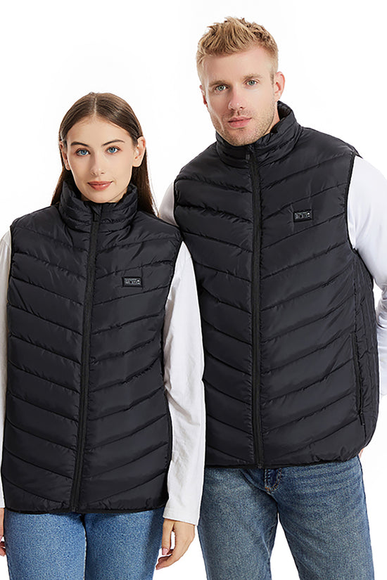 Black Eskimo Unisex Heated Padded Gilet with 5 Heating Zones