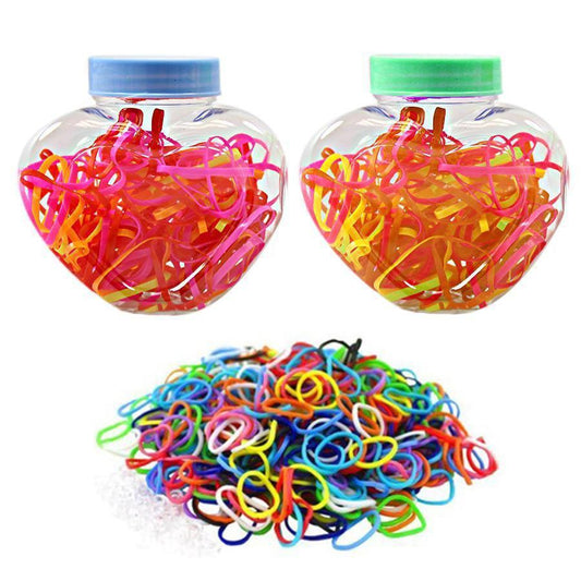 Heart Shaped Plastic Hair Tie Bobbles Set