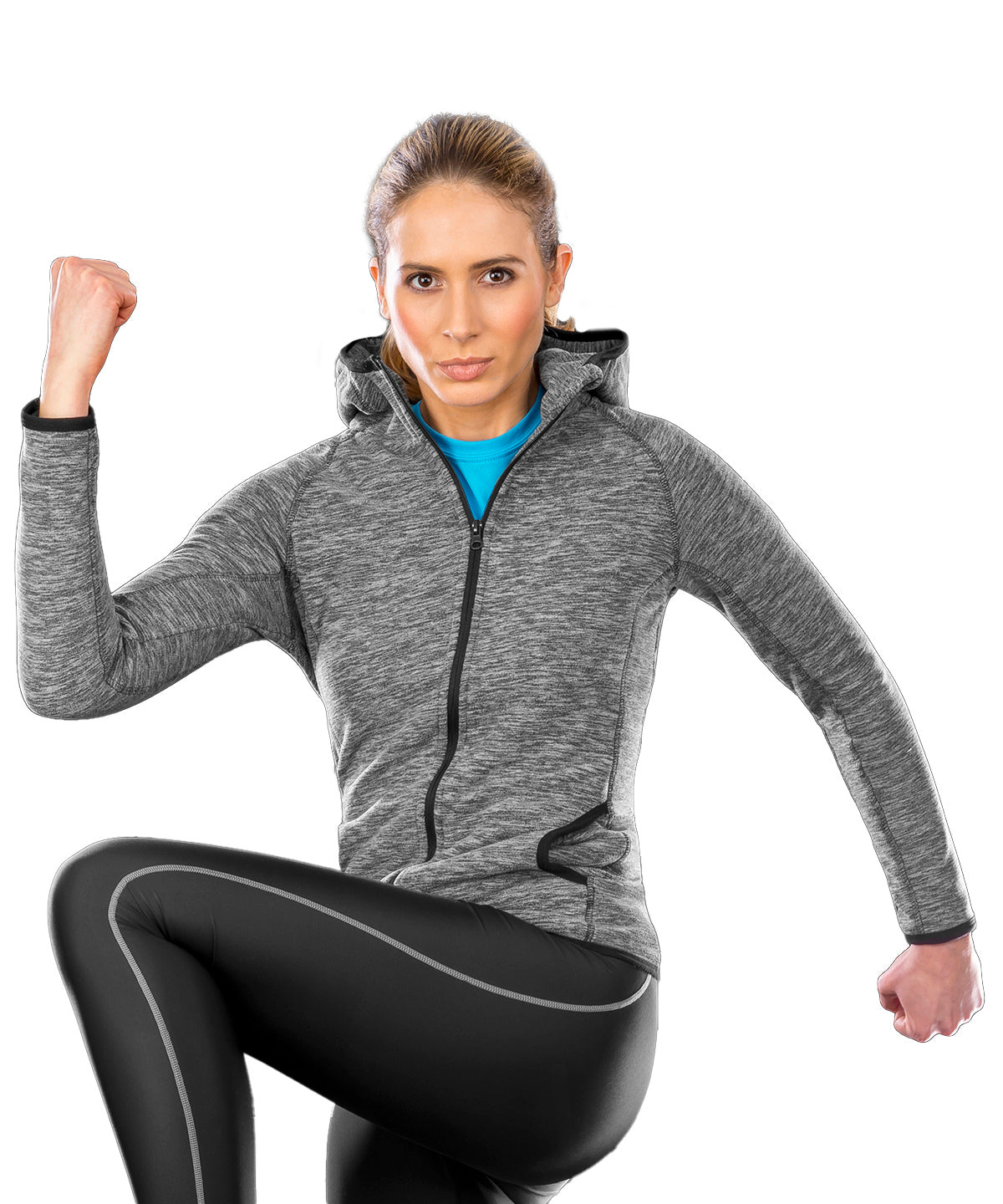 GreyBlack Womens Microfleece Hoodie for Ultimate Comfort