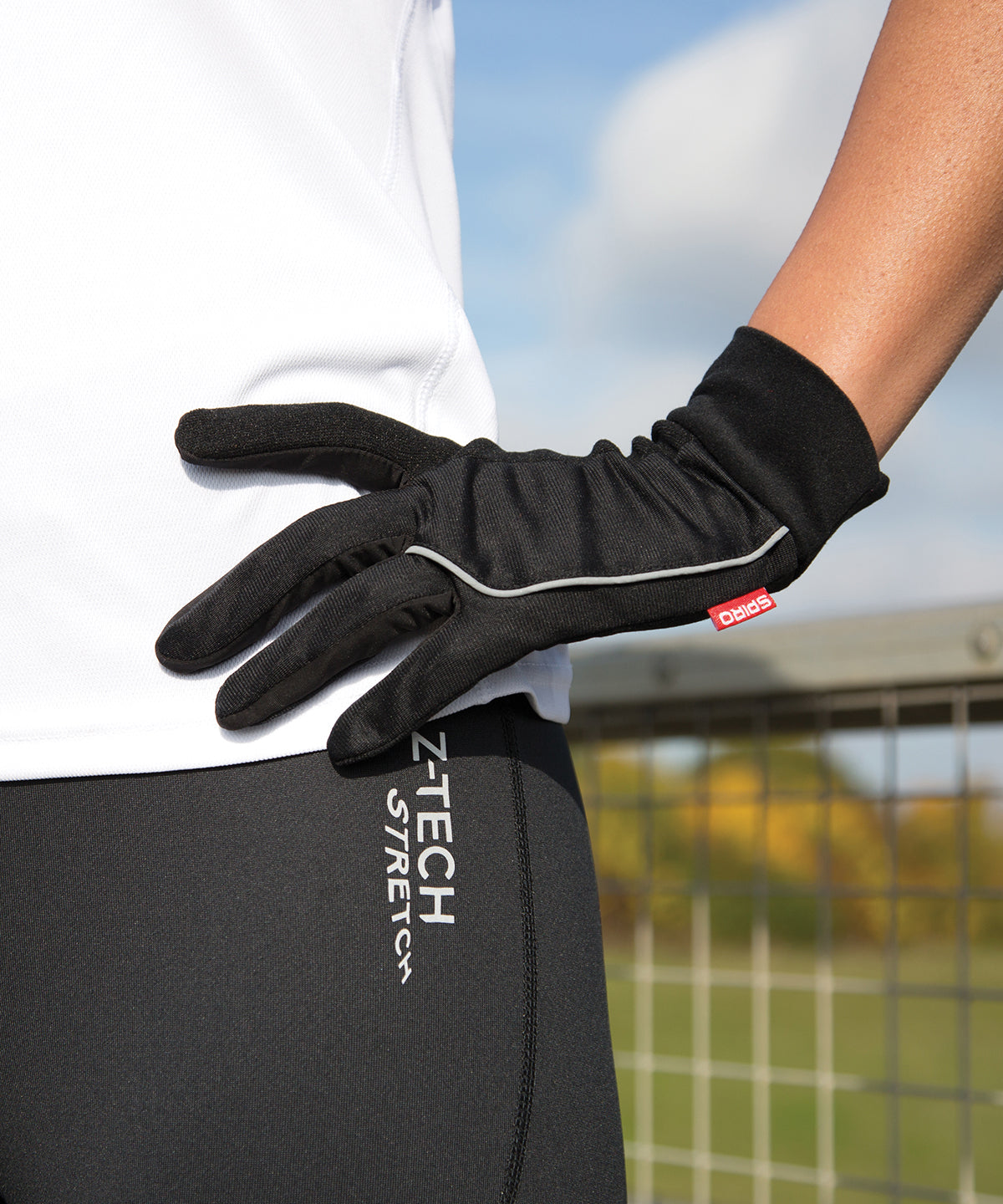 Elite Running Gloves Black Lightweight MediaFriendly