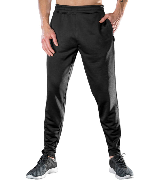 Black Slimfit Joggers with HeatTrapping Fabric and QuickDry Technology