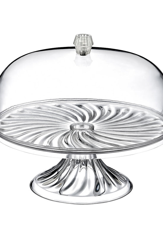 Elegant Crystal Cake Pastry Stand with Cover Assorted Colors