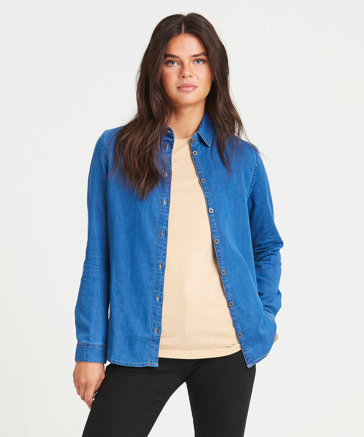 AWDis So Denim Lucy Denim Shirt for Women Classic Long Sleeve