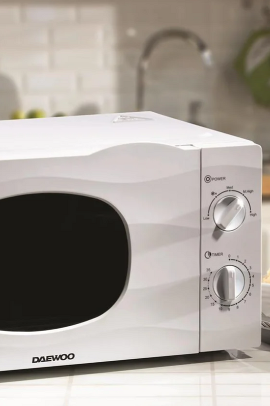 Daewoo 20L 700W White Microwave Oven Compact Kitchen Appliance