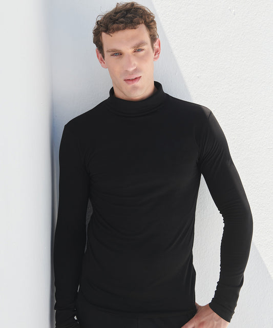 Black Feel Good Stretch RollNeck Top