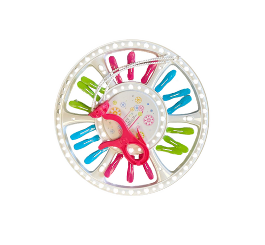 Durable Plastic Laundry Clothes Hanger with 18 Clips 34cm Length