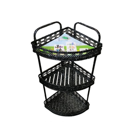3 Tier Metal Corner Shelf Rack Speckled Assorted Colors
